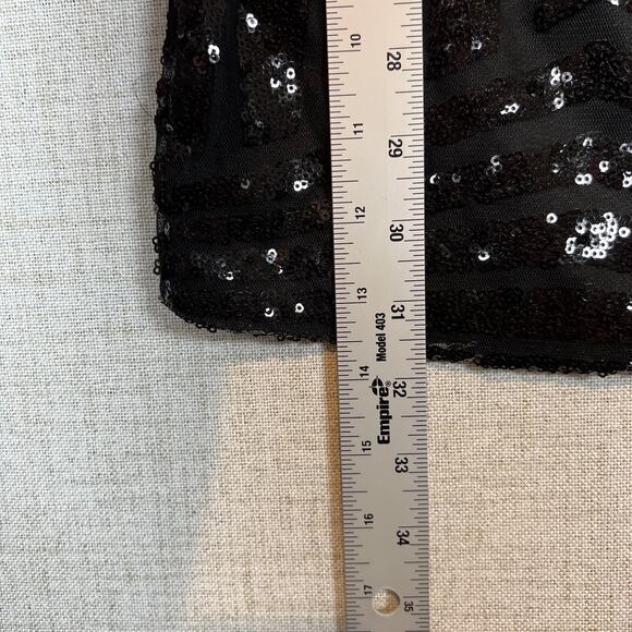 Windsor Deep V Neck Size S Little Black Dress Sequins Homecoming Going Out Mini - Picture 7 of 9